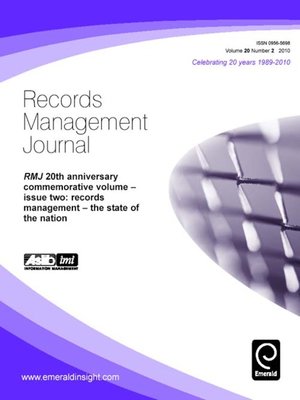 cover image of Records Management Journal, Volume 20, Issue 2